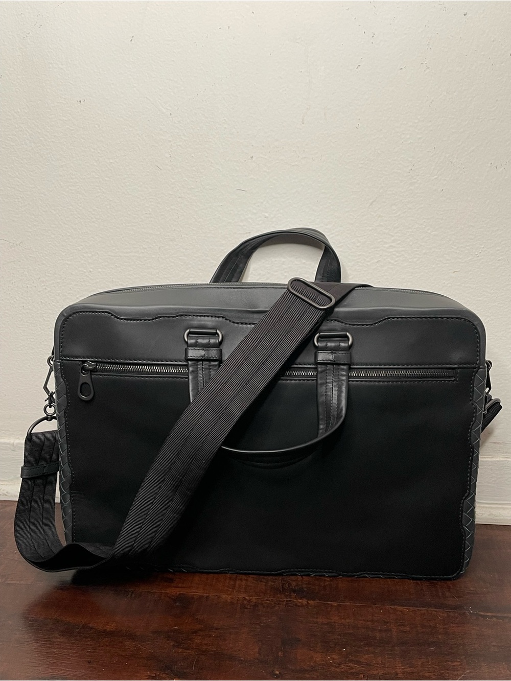 BOTTEGA VENETA BLACK LEATHER INTRECCIATO BRIEFCASE LAPTOP BAG $4200 RETAIL - Picture 2 of 15